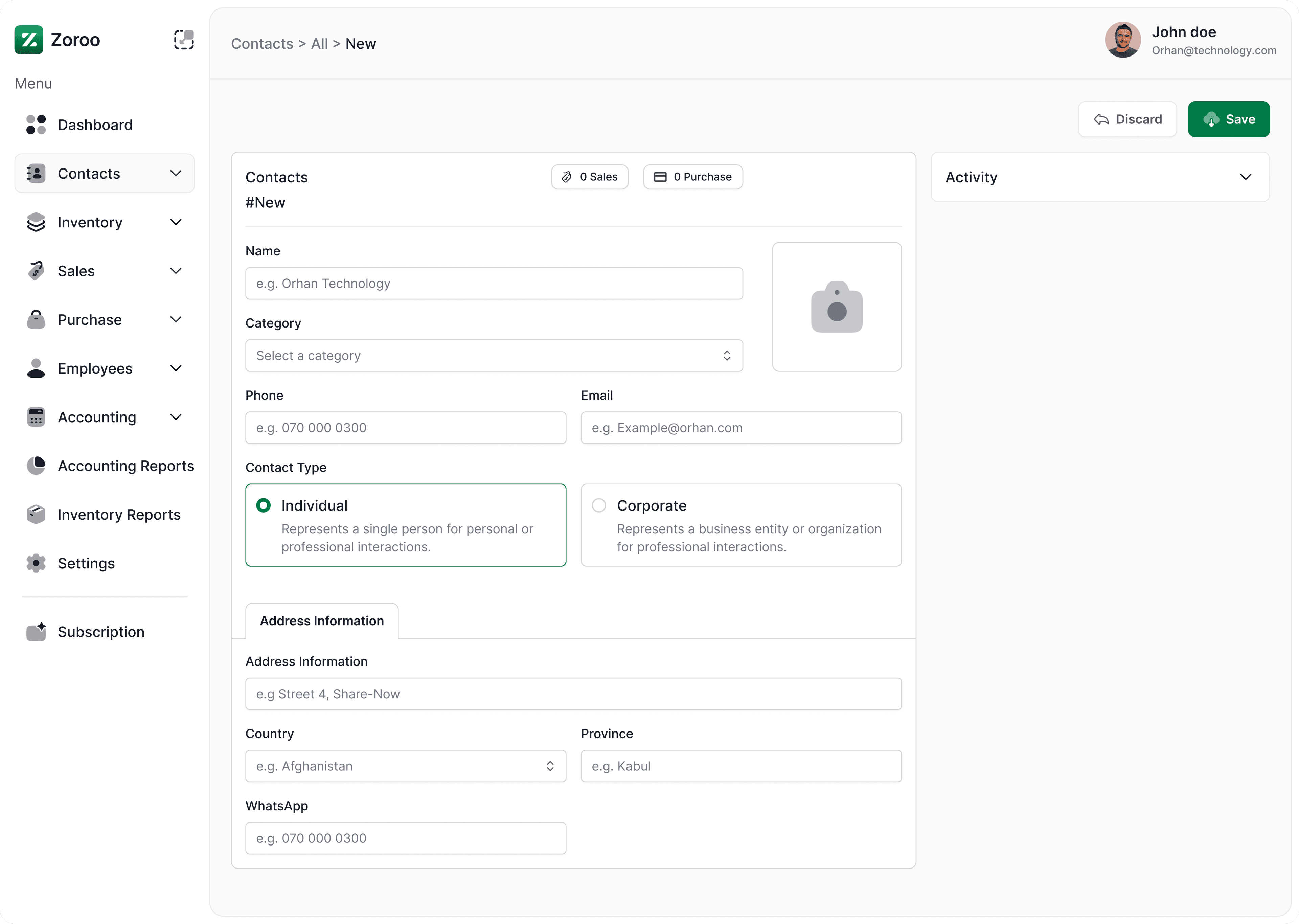 Contact Management preview