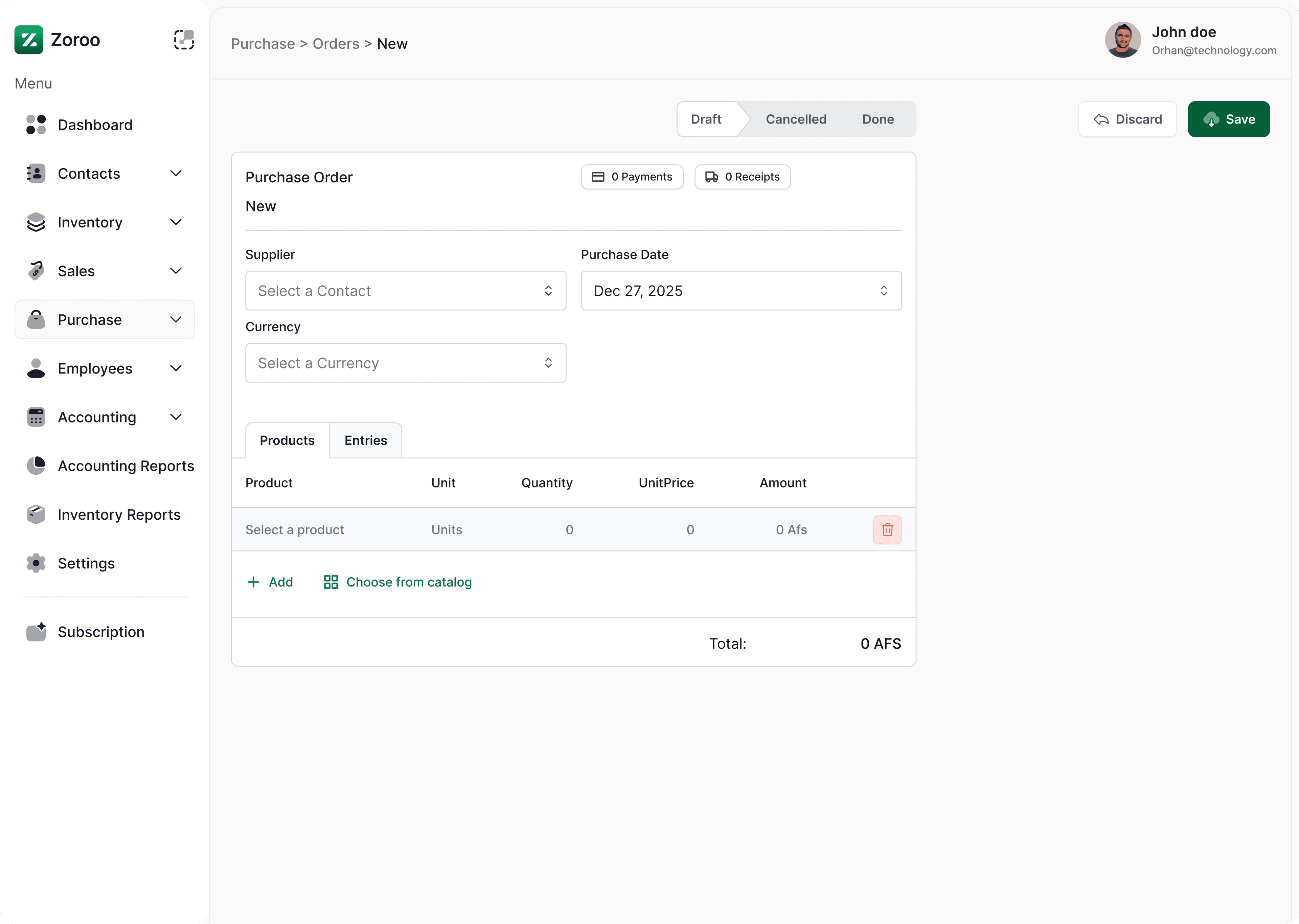 Purchase Management preview